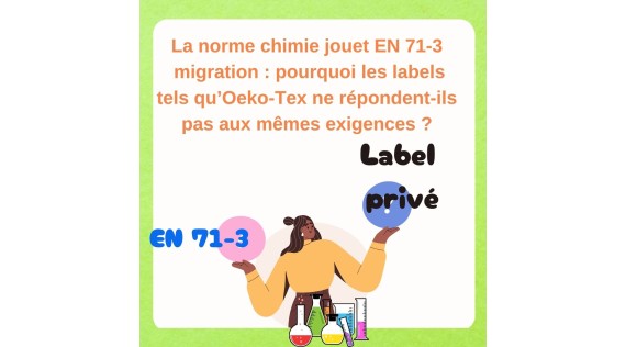 La norme EN 71-3 et la migration : les labels tels qu’Oeko-Tex ne répondent pas aux mêmes exigences.
