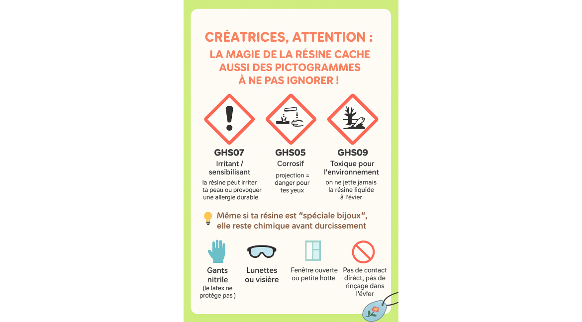 J'utilise de la résine pour mes créations